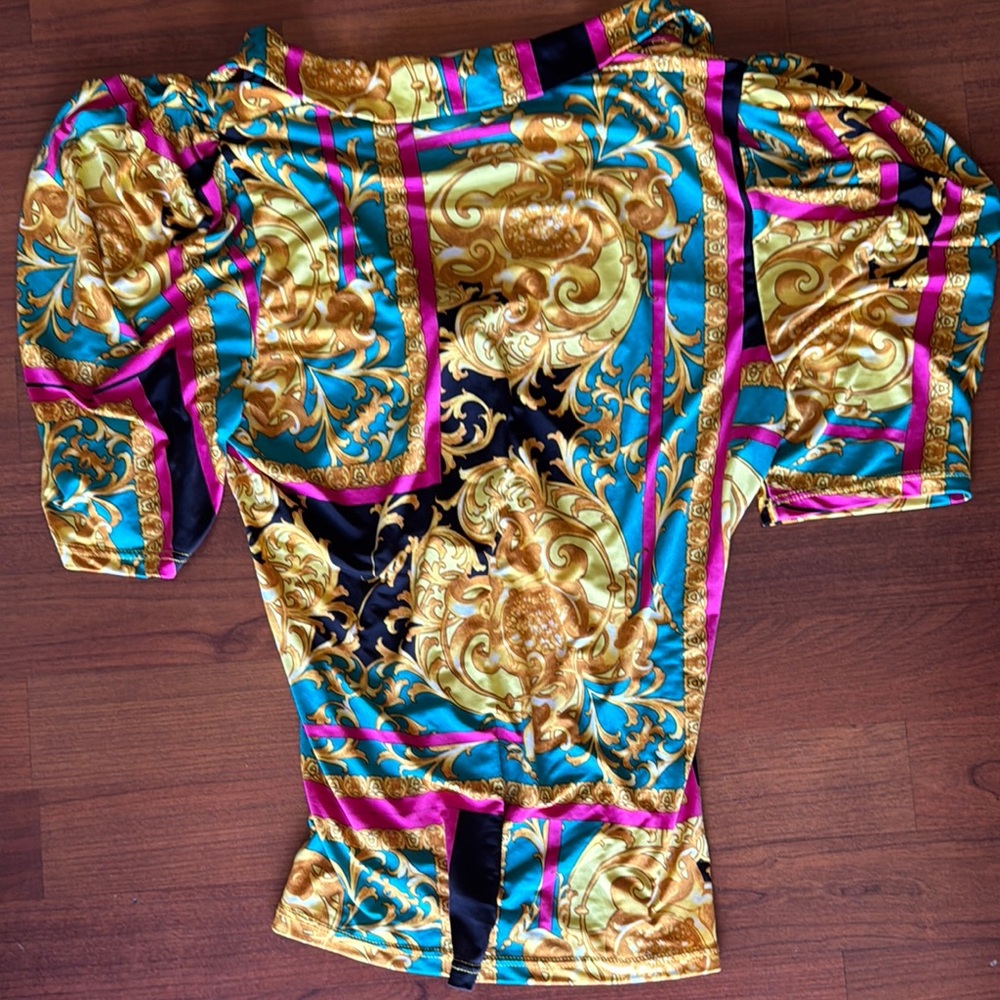 Vibrant Multicolor Ruched Top - Picture 4 of 5